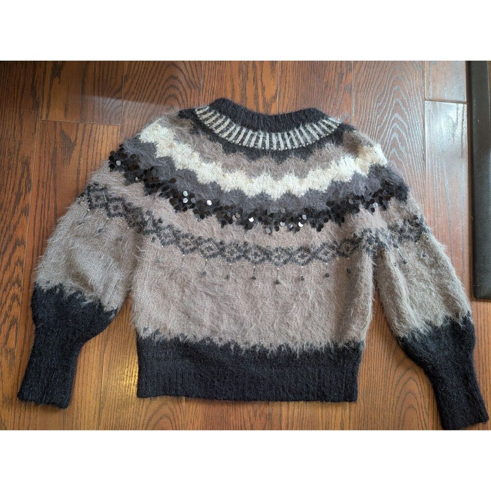Sleeping on Snow Anthro XS Chunky Sweater Ski Winter